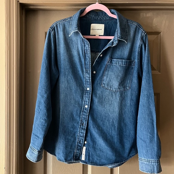 Lucky Brand Demin/Chambray Shirt button-down Size-L - Picture 10 of 11